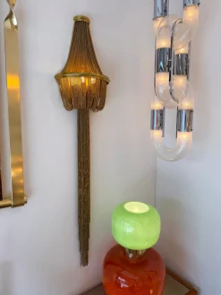 Große Wandleuchten aus Messing in Armband- und Ketten-Optik, 2er Set
