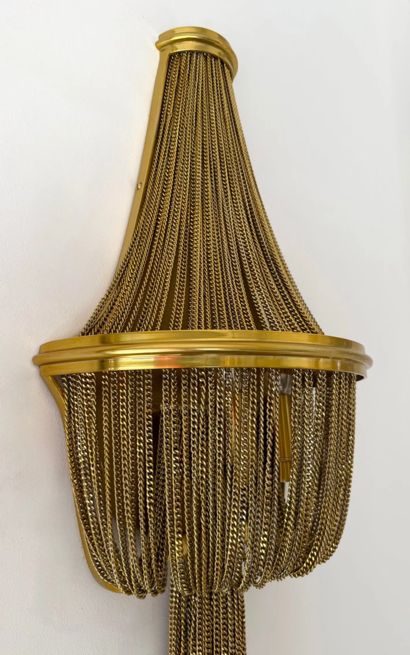 Große Wandleuchten aus Messing in Armband- und Ketten-Optik, 2er Set