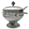 Große Zinn Suppenterrine mit Deckel und Schöpfkelle von Pewter Mastad, Norwegen, 1950er, 2er Set