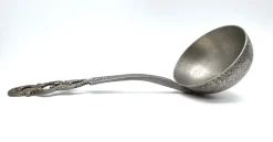 Große Zinn Suppenterrine mit Deckel und Schöpfkelle von Pewter Mastad, Norwegen, 1950er, 2er Set