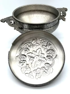 Große Zinn Suppenterrine mit Deckel und Schöpfkelle von Pewter Mastad, Norwegen, 1950er, 2er Set