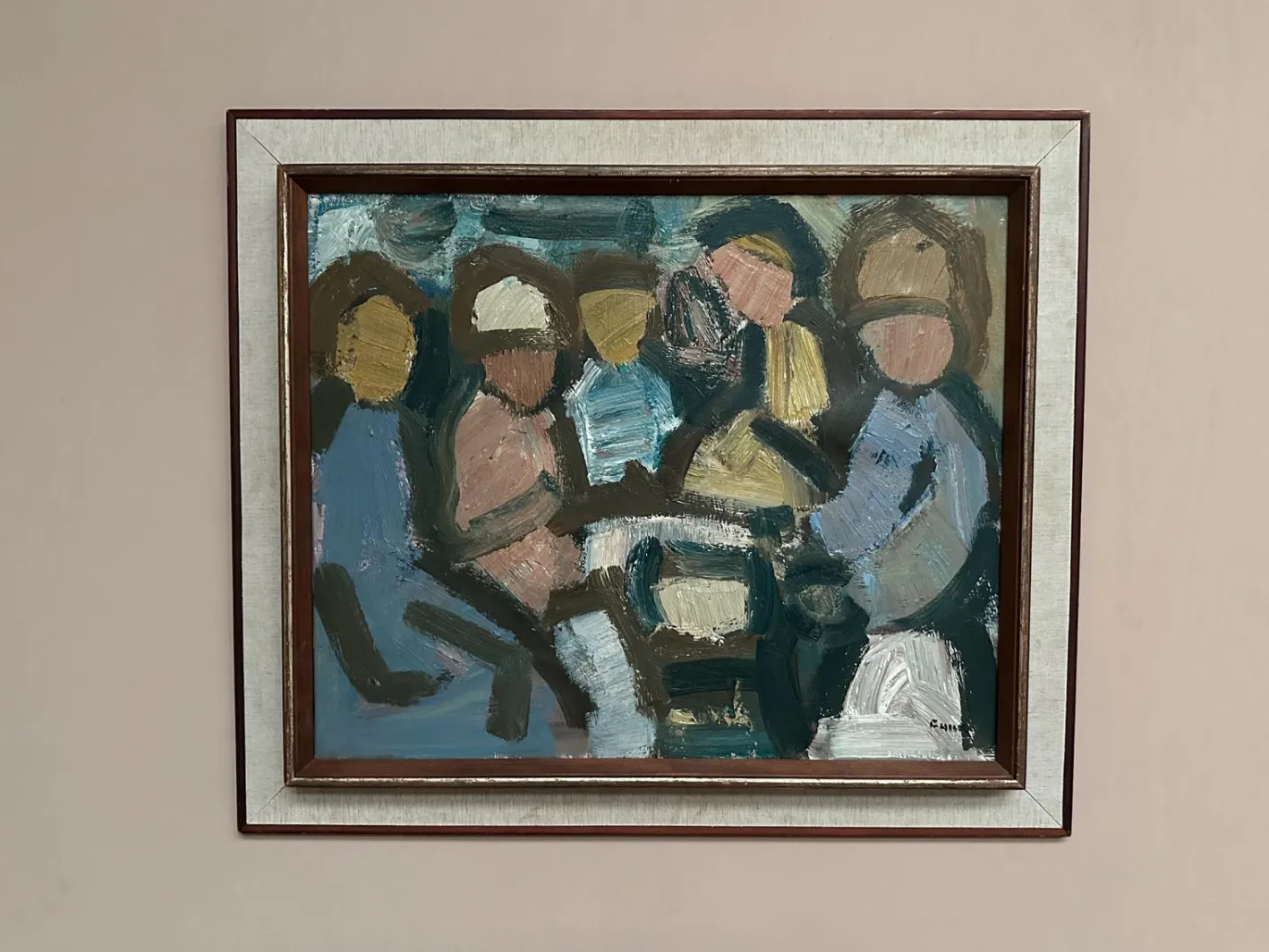 Gösta Falk, Figurenkomposition, 1960er, Öl auf Leinwand, gerahmt