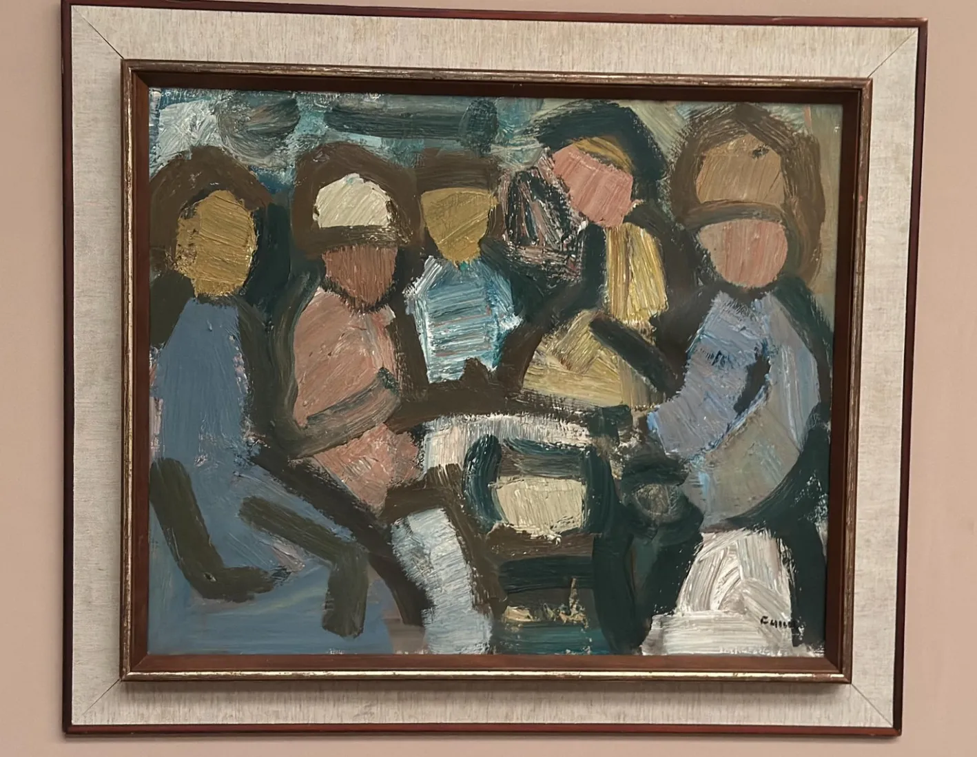 Gösta Falk, Figurenkomposition, 1960er, Öl auf Leinwand, gerahmt
