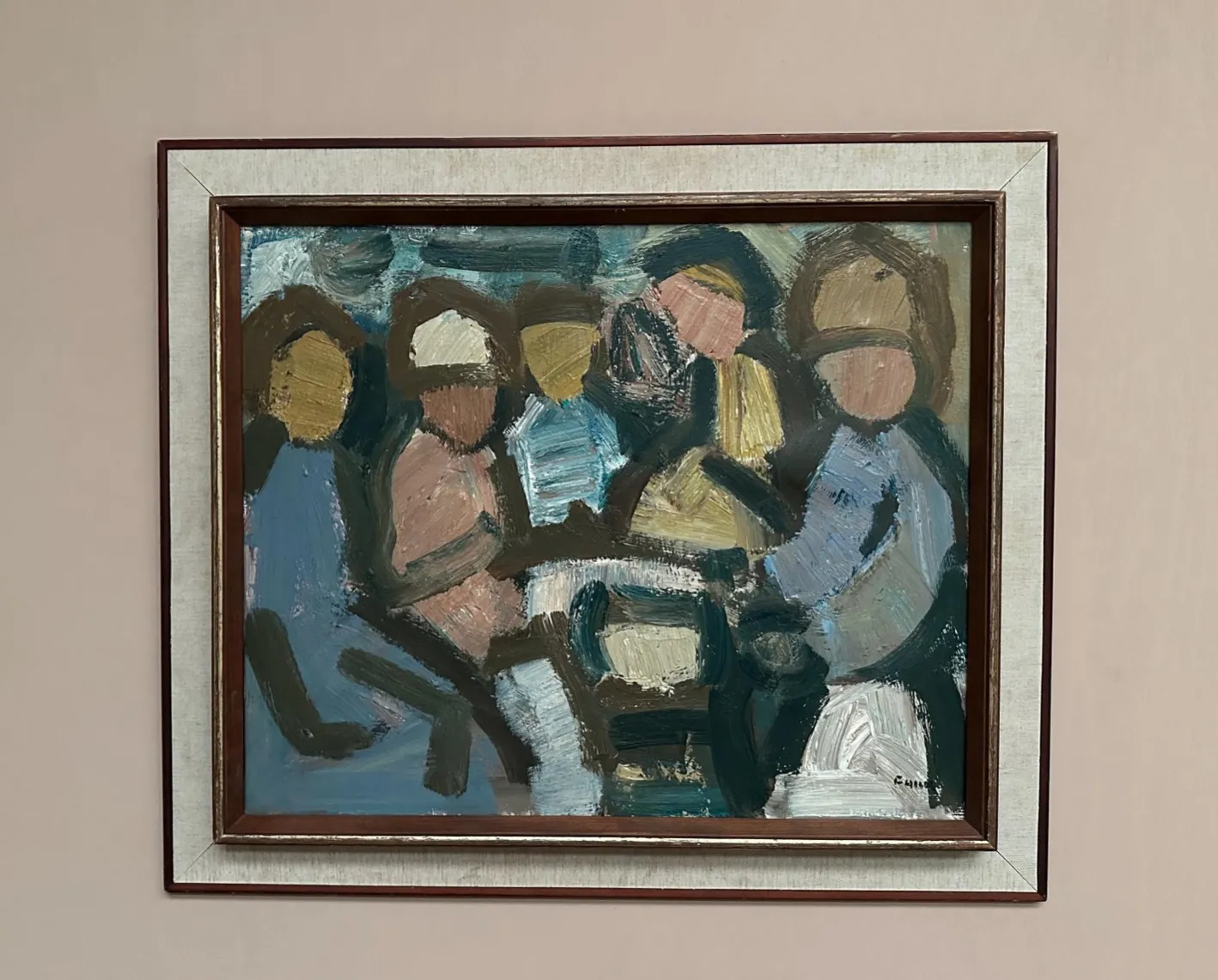 Gösta Falk, Figurenkomposition, 1960er, Öl auf Leinwand, gerahmt