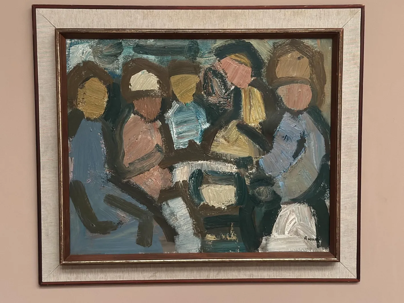 Gösta Falk, Figurenkomposition, 1960er, Öl auf Leinwand, gerahmt
