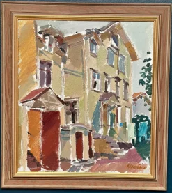 Gösta Stawåsen, Södra Kyrkogatan 50, 1970, Oil on Canvas, Framed