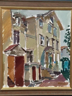 Gösta Stawåsen, Södra Kyrkogatan 50, 1970, Oil on Canvas, Framed