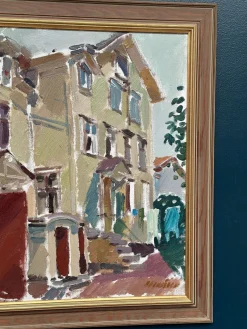 Gösta Stawåsen, Södra Kyrkogatan 50, 1970, Oil on Canvas, Framed