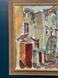 Gösta Stawåsen, Södra Kyrkogatan 50, 1970, Oil on Canvas, Framed