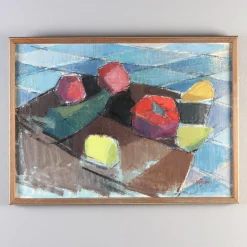 Gustaf Höglund, Stillleben mit Früchten, 1960er, Öl auf Leinwand, gerahmt