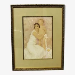 Gustave Lorain, Die Mutter und das Kind, 1930, Lithographie