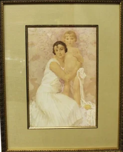 Gustave Lorain, Die Mutter und das Kind, 1930, Lithographie