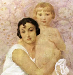 Gustave Lorain, Die Mutter und das Kind, 1930, Lithographie