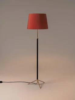 Hall Foot G1 Stehlampe in Rot & Messing von Jaume Sans