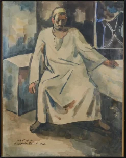Hamed Abdalla, Arabischer Gentleman, 1950er, Aquarell & Papier