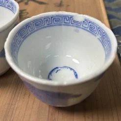 Handbemalte Edo Yunomi Teetassen, Japan, 18 . Set