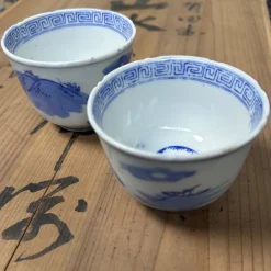 Handbemalte Edo Yunomi Teetassen, Japan, 18 . Set