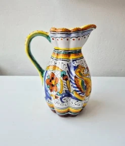 Handbemalter Italienischer Vintage Majolika Krug mit Raphaelesque Dekoration von Deruta, 1950