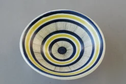 Handbemalte Schale von Stig Lindberg für Gustavsberg, Schweden, 1950er