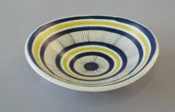 Handbemalte Schale von Stig Lindberg für Gustavsberg, Schweden, 1950er