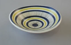 Handbemalte Schale von Stig Lindberg für Gustavsberg, Schweden, 1950er