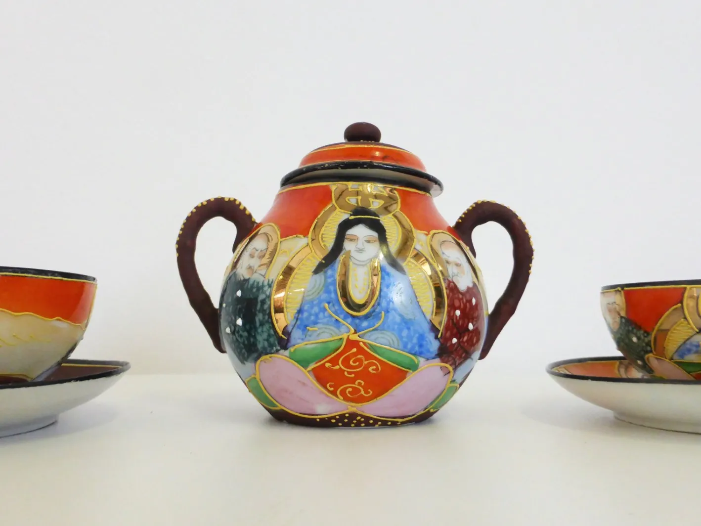 Handbemaltes Chinesisches Porzellan Set, 1950er, 13er Set