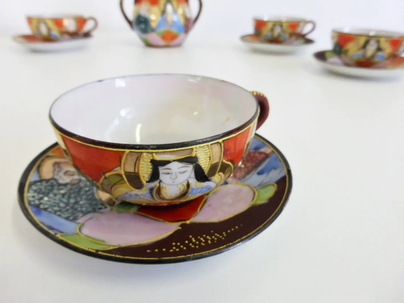 Handbemaltes Chinesisches Porzellan Set, 1950er, 13er Set