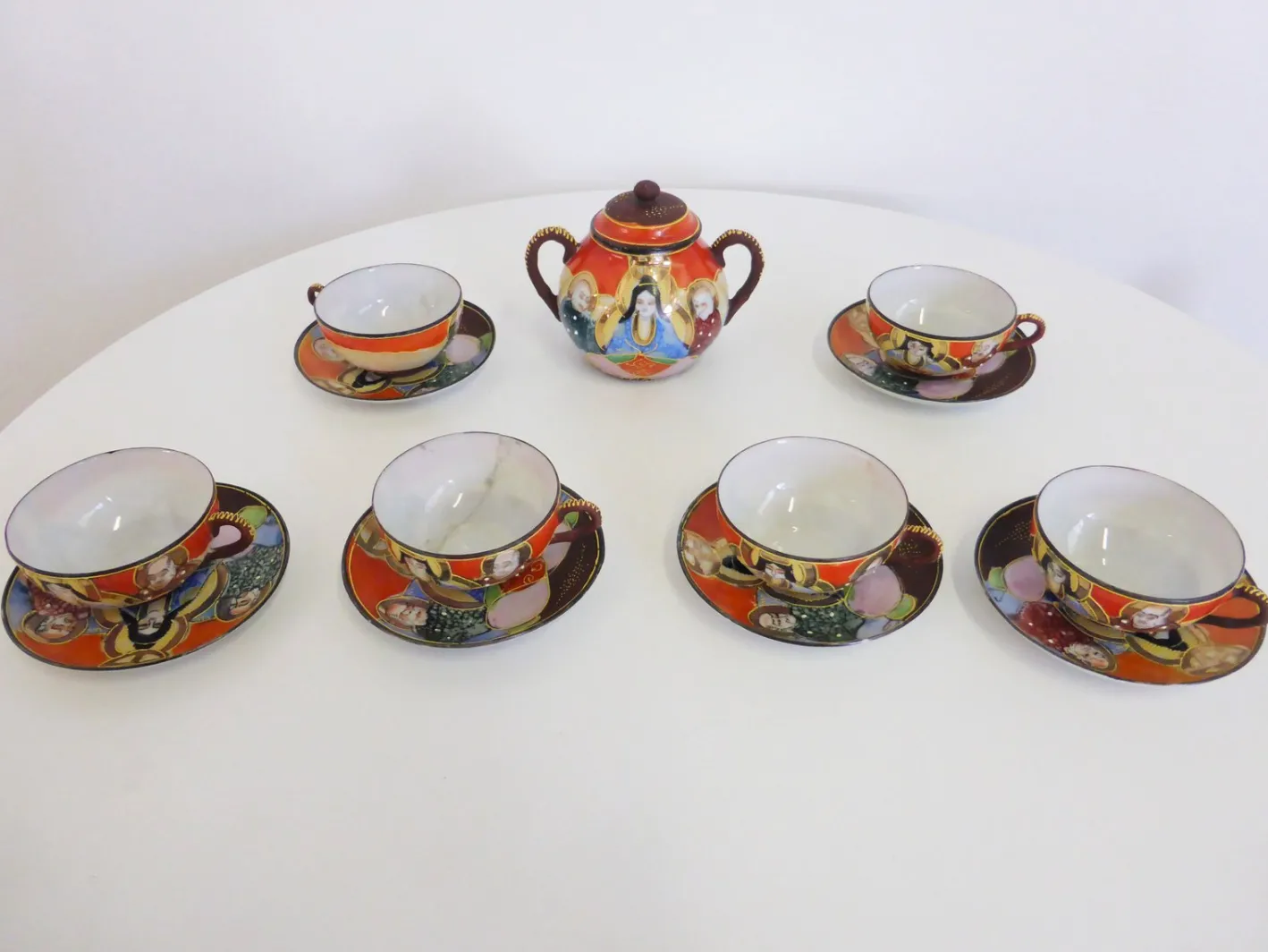 Handbemaltes Chinesisches Porzellan Set, 1950er, 13er Set