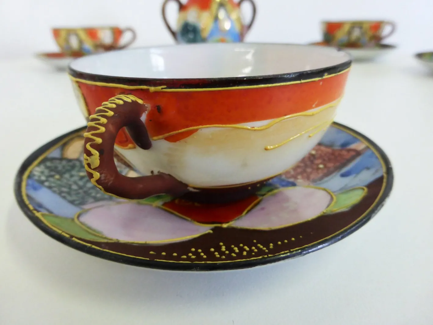 Handbemaltes Chinesisches Porzellan Set, 1950er, 13er Set