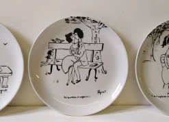 Handbemalte Teller von Raimond Peynet für SCI Laveno, 1960er, 5er Set