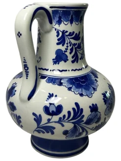 Handbemalte Vase in Blau & Weiß von CM Albers für Royal Delft, 1978