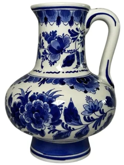 Handbemalte Vase in Blau & Weiß von CM Albers für Royal Delft, 1978
