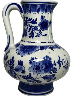 Handbemalte Vase in Blau & Weiß von CM Albers für Royal Delft, 1978