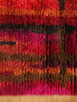 Handgearbeiteter Mid-Century Modern Rya Wollteppich, Dänemark, 1970er