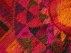 Handgearbeiteter Mid-Century Modern Rya Wollteppich, Dänemark, 1970er