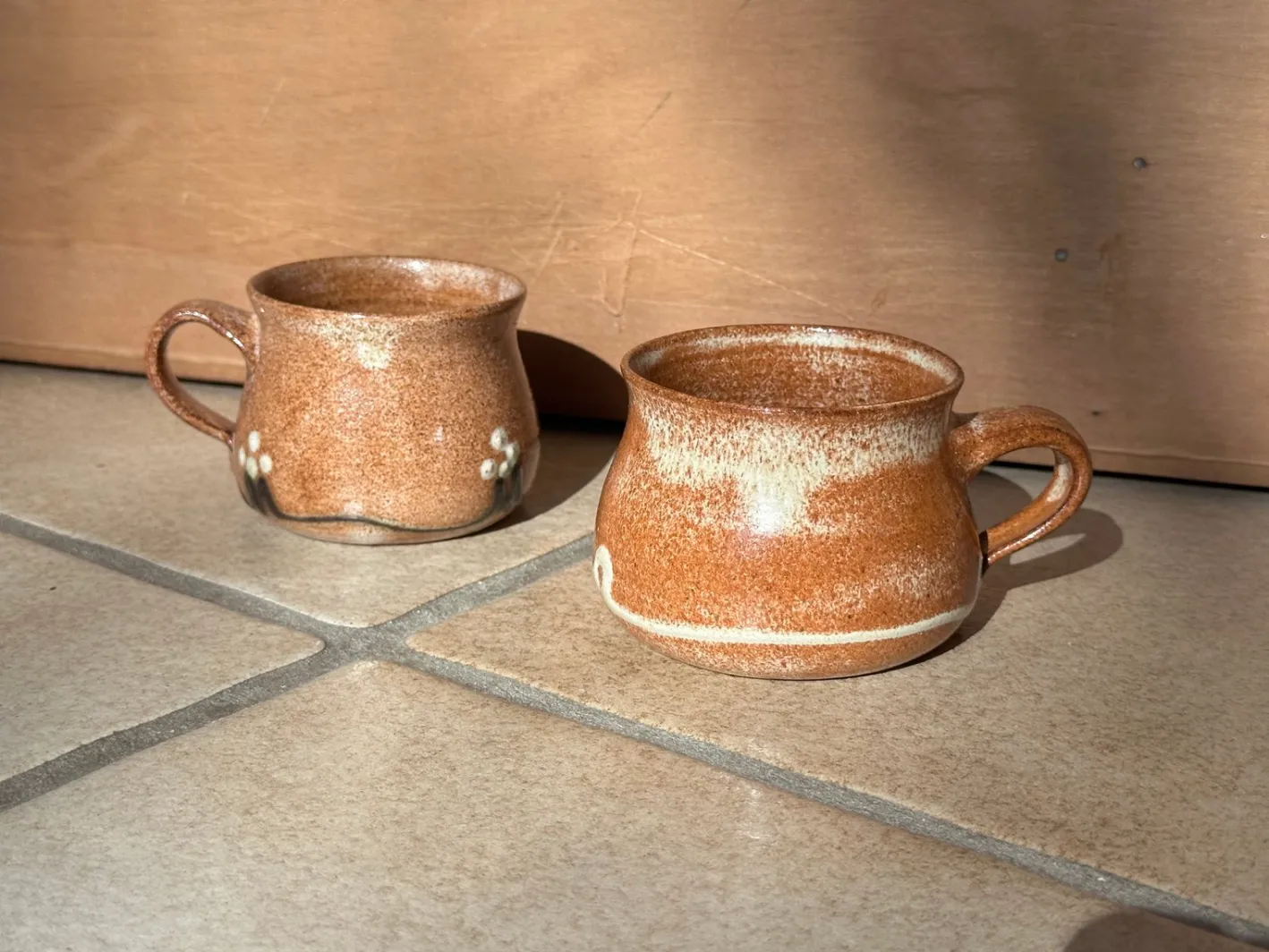 Handgefertigte Keramiktassen mit Griffen von Helma Klett, 1990er, 2er Set