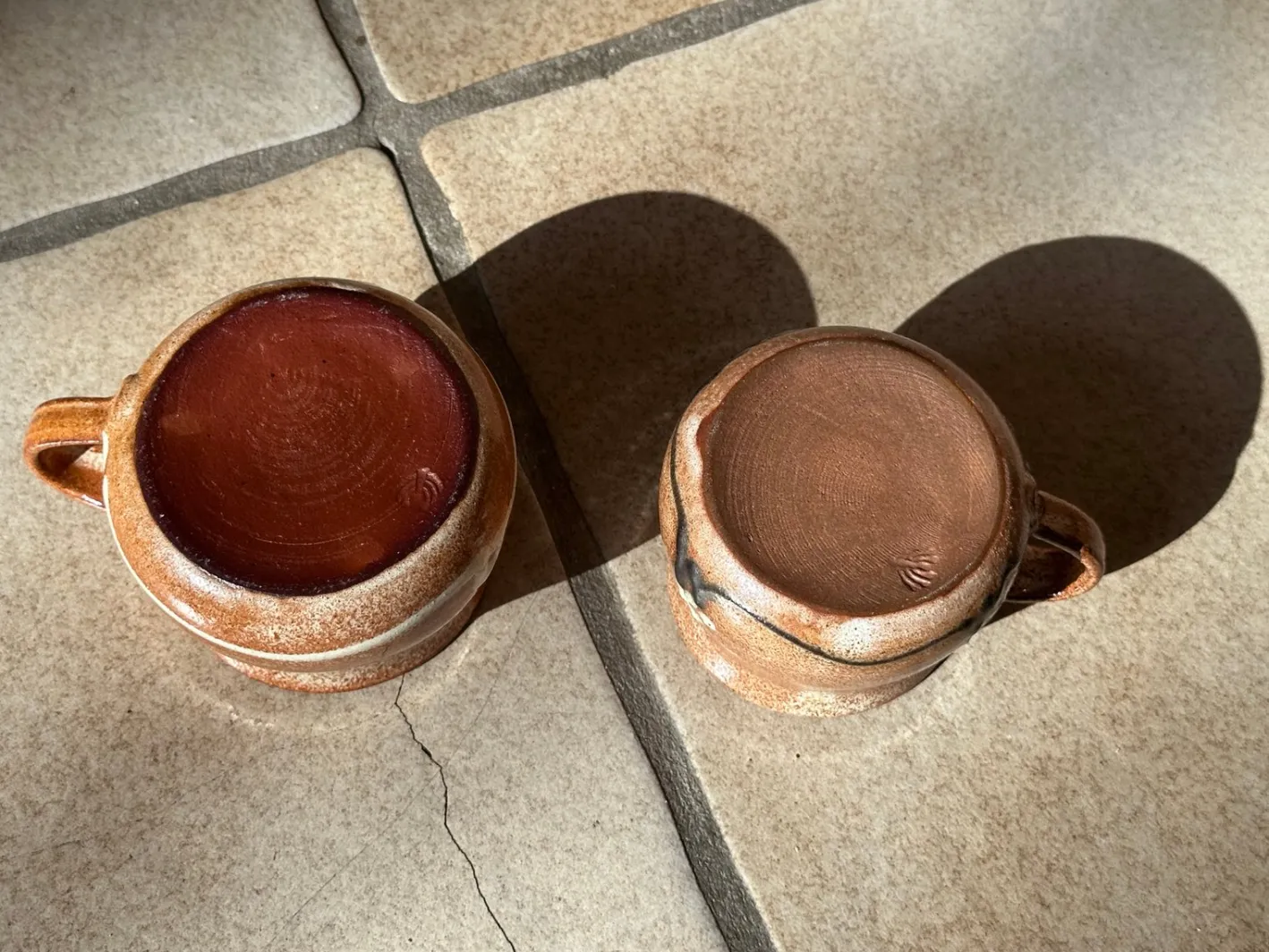 Handgefertigte Keramiktassen mit Griffen von Helma Klett, 1990er, 2er Set