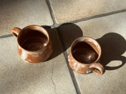Handgefertigte Keramiktassen mit Griffen von Helma Klett, 1990er, 2er Set