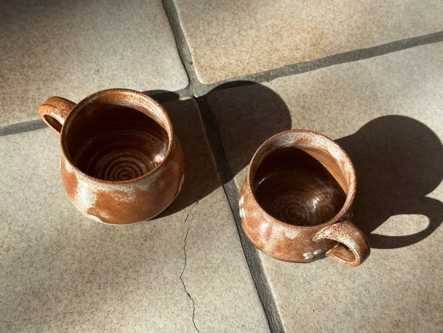 Handgefertigte Keramiktassen mit Griffen von Helma Klett, 1990er, 2er Set