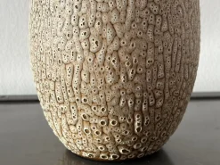 Handgefertigte Keramikvase mit Schrumpfglasur von Albert Kiessling, 1950er