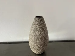 Handgefertigte Keramikvase mit Schrumpfglasur von Albert Kiessling, 1950er