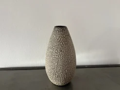 Handgefertigte Keramikvase mit Schrumpfglasur von Albert Kiessling, 1950er