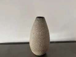Handgefertigte Keramikvase mit Schrumpfglasur von Albert Kiessling, 1950er