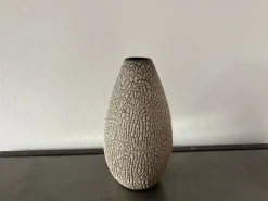 Handgefertigte Keramikvase mit Schrumpfglasur von Albert Kiessling, 1950er