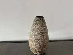 Handgefertigte Keramikvase mit Schrumpfglasur von Albert Kiessling, 1950er