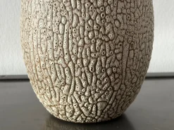 Handgefertigte Keramikvase mit Schrumpfglasur von Albert Kiessling, 1950er