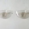 Handgefertigte Murano Glas Wandleuchte in Klarer Farbe, Künstlerisches Glasblatt mit Körnung, 1980er