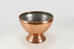 Handgefertigter runder Eiskübel oder Schale aus Kupfer, Belgien 1930er, 1920er