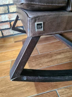 Handgefertigter Schaukelstuhl aus Leder von BW Bielefelder Werkstätten, Deutschland, 2010er
