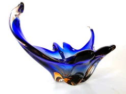 Handgefertigte Schalen aus kobaltblauem Muranoglas, Italien, 1970er, 2er Set